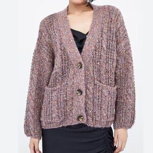 Zara Oversized Cable Knit Cardigan